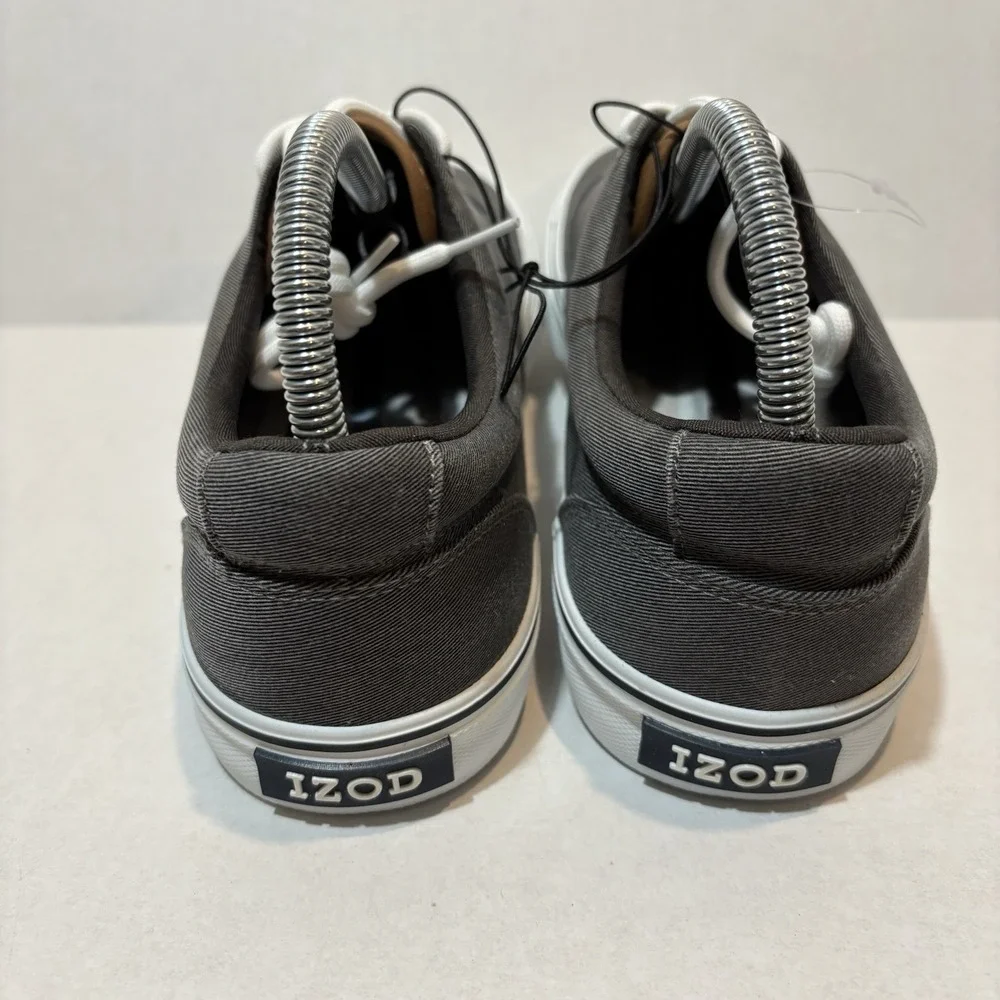 IZOD Men's Rangley Canvas Sneakers Size 8M Gray Memory Foam Casual Shoes Walking